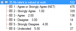 Example of variable with NET category